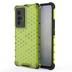 Coque Rebord Contour Silicone et Vitre Transparente Housse Etui 360 Degres AM3 pour Vivo X70 5G Vert