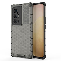 Coque Rebord Contour Silicone et Vitre Transparente Housse Etui 360 Degres AM3 pour Vivo X70 Pro+ Plus 5G Noir