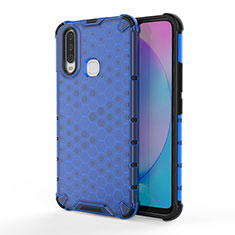 Coque Rebord Contour Silicone et Vitre Transparente Housse Etui 360 Degres AM3 pour Vivo Y11 Bleu