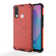 Coque Rebord Contour Silicone et Vitre Transparente Housse Etui 360 Degres AM3 pour Vivo Y11 Rouge