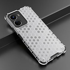 Coque Rebord Contour Silicone et Vitre Transparente Housse Etui 360 Degres AM3 pour Vivo Y16 Blanc