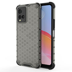 Coque Rebord Contour Silicone et Vitre Transparente Housse Etui 360 Degres AM3 pour Vivo Y21 Noir