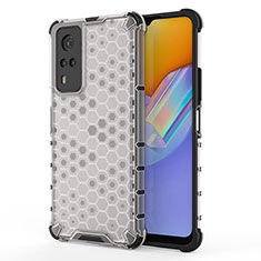 Coque Rebord Contour Silicone et Vitre Transparente Housse Etui 360 Degres AM3 pour Vivo Y31 (2021) Blanc