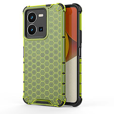 Coque Rebord Contour Silicone et Vitre Transparente Housse Etui 360 Degres AM3 pour Vivo Y35 4G Vert