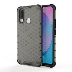 Coque Rebord Contour Silicone et Vitre Transparente Housse Etui 360 Degres AM3 pour Vivo Y3s Noir