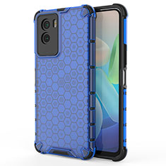 Coque Rebord Contour Silicone et Vitre Transparente Housse Etui 360 Degres AM3 pour Vivo Y55s (2021) Bleu