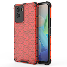 Coque Rebord Contour Silicone et Vitre Transparente Housse Etui 360 Degres AM3 pour Vivo Y55s (2021) Rouge