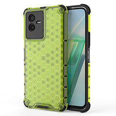 Coque Rebord Contour Silicone et Vitre Transparente Housse Etui 360 Degres AM3 pour Vivo Y73t Vert