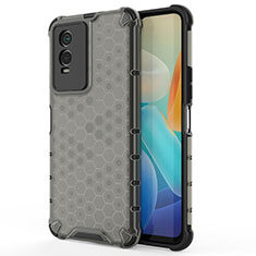 Coque Rebord Contour Silicone et Vitre Transparente Housse Etui 360 Degres AM3 pour Vivo Y74s 5G Noir