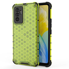 Coque Rebord Contour Silicone et Vitre Transparente Housse Etui 360 Degres AM3 pour Vivo Y75 4G Vert