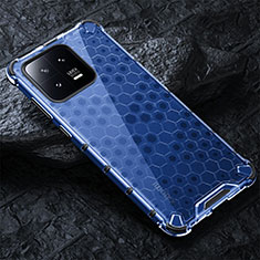 Coque Rebord Contour Silicone et Vitre Transparente Housse Etui 360 Degres AM3 pour Xiaomi Mi 13 5G Bleu