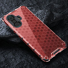 Coque Rebord Contour Silicone et Vitre Transparente Housse Etui 360 Degres AM3 pour Xiaomi Poco F3 GT 5G Rouge