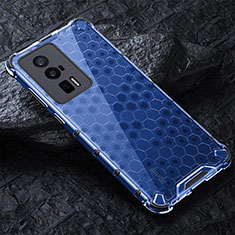 Coque Rebord Contour Silicone et Vitre Transparente Housse Etui 360 Degres AM3 pour Xiaomi Poco F5 Pro 5G Bleu