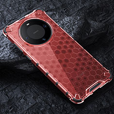 Coque Rebord Contour Silicone et Vitre Transparente Housse Etui 360 Degres AM4 pour Huawei Mate 60 Pro+ Plus Rouge