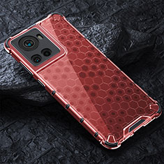 Coque Rebord Contour Silicone et Vitre Transparente Housse Etui 360 Degres AM4 pour OnePlus Ace 5G Rouge