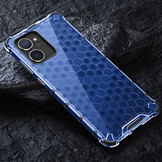 Coque Rebord Contour Silicone et Vitre Transparente Housse Etui 360 Degres AM4 pour Realme 10S 5G Bleu