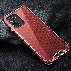 Coque Rebord Contour Silicone et Vitre Transparente Housse Etui 360 Degres AM4 pour Realme 10S 5G Rouge