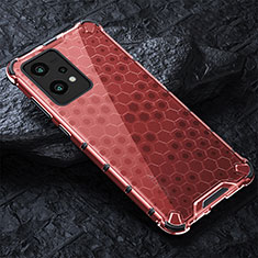 Coque Rebord Contour Silicone et Vitre Transparente Housse Etui 360 Degres AM4 pour Realme 9 5G Rouge