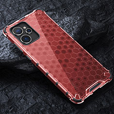 Coque Rebord Contour Silicone et Vitre Transparente Housse Etui 360 Degres AM4 pour Realme 9i 5G Rouge