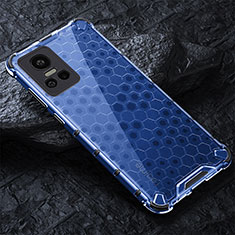 Coque Rebord Contour Silicone et Vitre Transparente Housse Etui 360 Degres AM4 pour Realme GT Neo3 5G Bleu