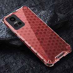 Coque Rebord Contour Silicone et Vitre Transparente Housse Etui 360 Degres AM4 pour Realme GT Neo3 5G Rouge