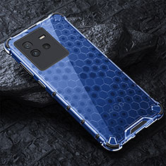 Coque Rebord Contour Silicone et Vitre Transparente Housse Etui 360 Degres AM4 pour Vivo iQOO Neo6 SE 5G Bleu