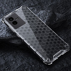 Coque Rebord Contour Silicone et Vitre Transparente Housse Etui 360 Degres AM4 pour Vivo iQOO Z6x Gris