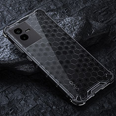 Coque Rebord Contour Silicone et Vitre Transparente Housse Etui 360 Degres AM4 pour Vivo iQOO Z6x Noir