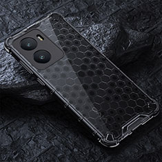 Coque Rebord Contour Silicone et Vitre Transparente Housse Etui 360 Degres AM4 pour Vivo iQOO Z7i 5G Noir