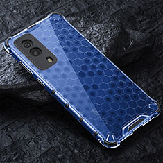 Coque Rebord Contour Silicone et Vitre Transparente Housse Etui 360 Degres AM4 pour Vivo T1x 5G Bleu