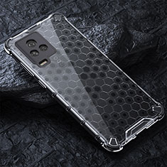 Coque Rebord Contour Silicone et Vitre Transparente Housse Etui 360 Degres AM4 pour Vivo V21e 4G Gris