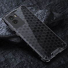 Coque Rebord Contour Silicone et Vitre Transparente Housse Etui 360 Degres AM4 pour Vivo Y55s (2021) Noir