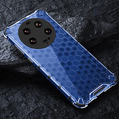 Coque Rebord Contour Silicone et Vitre Transparente Housse Etui 360 Degres AM4 pour Xiaomi Mi 13 Ultra 5G Bleu