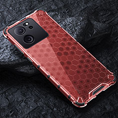 Coque Rebord Contour Silicone et Vitre Transparente Housse Etui 360 Degres AM4 pour Xiaomi Redmi K60 Ultra 5G Rouge