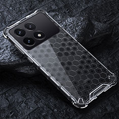 Coque Rebord Contour Silicone et Vitre Transparente Housse Etui 360 Degres AM4 pour Xiaomi Redmi K70 Pro 5G Gris