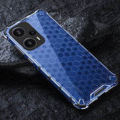 Coque Rebord Contour Silicone et Vitre Transparente Housse Etui 360 Degres AM4 pour Xiaomi Redmi Note 12 Turbo 5G Bleu