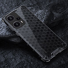 Coque Rebord Contour Silicone et Vitre Transparente Housse Etui 360 Degres AM4 pour Xiaomi Redmi Note 12 Turbo 5G Noir