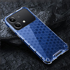 Coque Rebord Contour Silicone et Vitre Transparente Housse Etui 360 Degres AM4 pour Xiaomi Redmi Note 13R Pro 5G Bleu