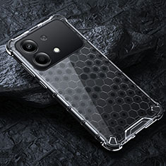 Coque Rebord Contour Silicone et Vitre Transparente Housse Etui 360 Degres AM4 pour Xiaomi Redmi Note 13R Pro 5G Gris