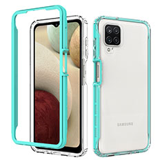 Coque Rebord Contour Silicone et Vitre Transparente Housse Etui 360 Degres JX1 pour Samsung Galaxy A12 Vert