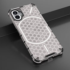 Coque Rebord Contour Silicone et Vitre Transparente Housse Etui 360 Degres M01 pour Nothing Phone 1 Blanc