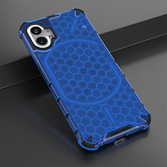 Coque Rebord Contour Silicone et Vitre Transparente Housse Etui 360 Degres M01 pour Nothing Phone 1 Bleu