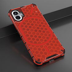 Coque Rebord Contour Silicone et Vitre Transparente Housse Etui 360 Degres M01 pour Nothing Phone 1 Rouge