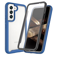 Coque Rebord Contour Silicone et Vitre Transparente Housse Etui 360 Degres M01 pour Samsung Galaxy S24 Plus 5G Bleu