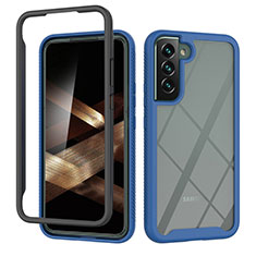 Coque Rebord Contour Silicone et Vitre Transparente Housse Etui 360 Degres M02 pour Samsung Galaxy S24 5G Bleu