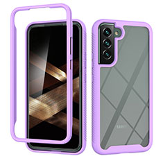 Coque Rebord Contour Silicone et Vitre Transparente Housse Etui 360 Degres M02 pour Samsung Galaxy S24 5G Violet