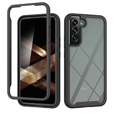 Coque Rebord Contour Silicone et Vitre Transparente Housse Etui 360 Degres M02 pour Samsung Galaxy S25 5G Noir