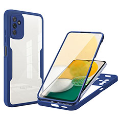 Coque Rebord Contour Silicone et Vitre Transparente Housse Etui 360 Degres MJ1 pour Samsung Galaxy A04s Bleu