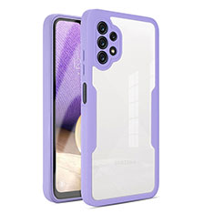 Coque Rebord Contour Silicone et Vitre Transparente Housse Etui 360 Degres MJ1 pour Samsung Galaxy A32 4G Violet