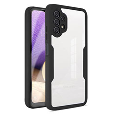 Coque Rebord Contour Silicone et Vitre Transparente Housse Etui 360 Degres MJ1 pour Samsung Galaxy A32 5G Noir